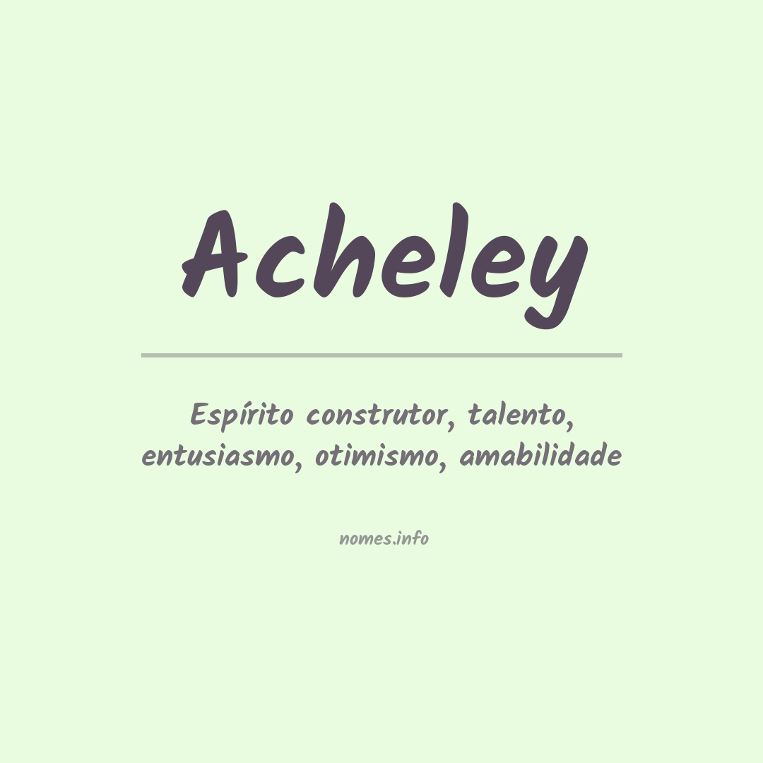 Significado do nome Acheley