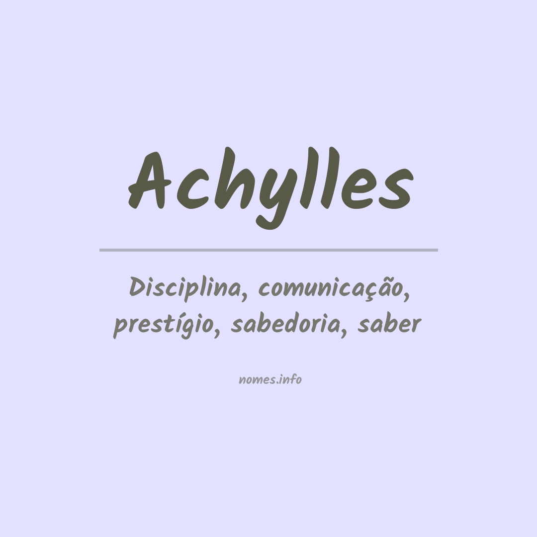 Significado do nome Achylles