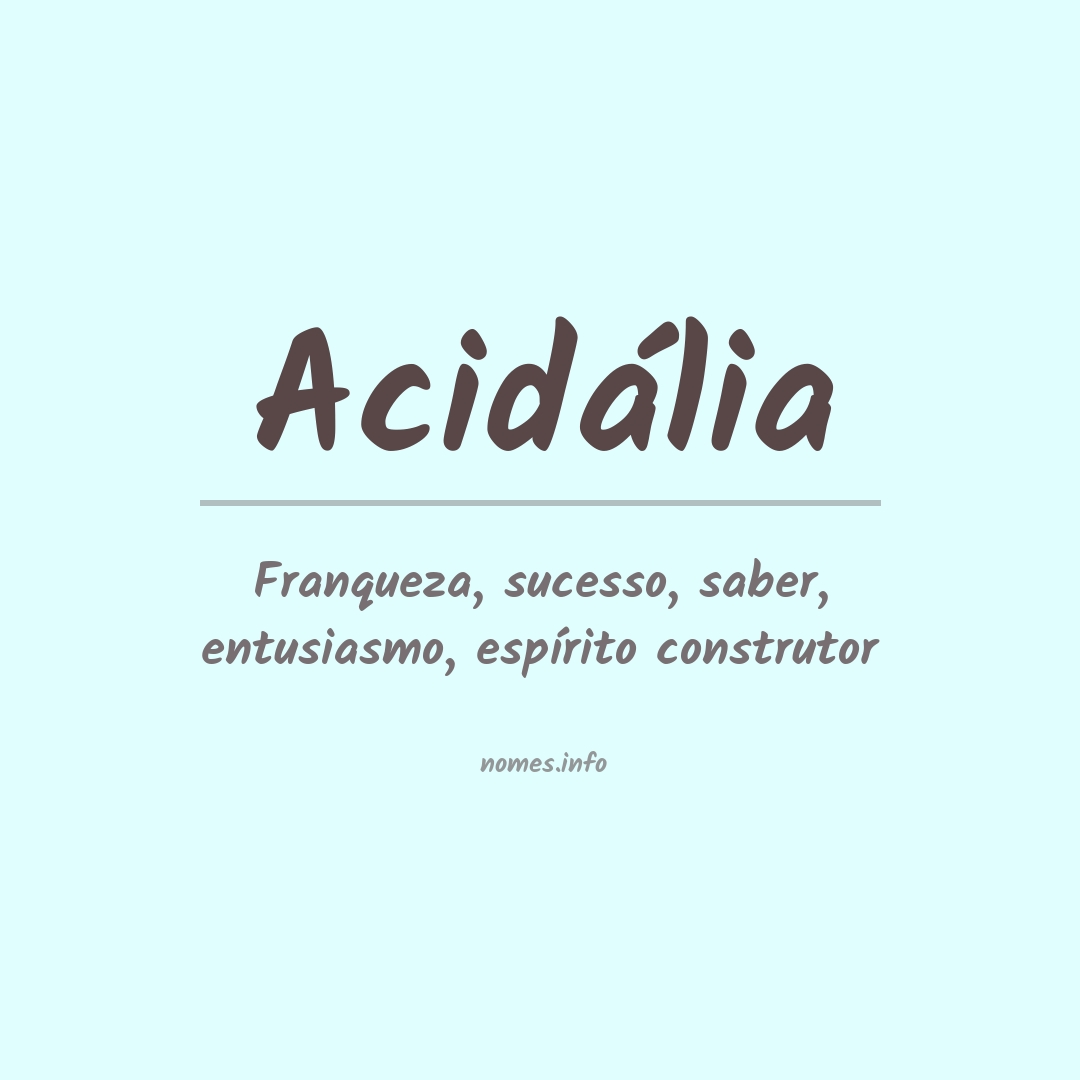 Significado do nome Acidália