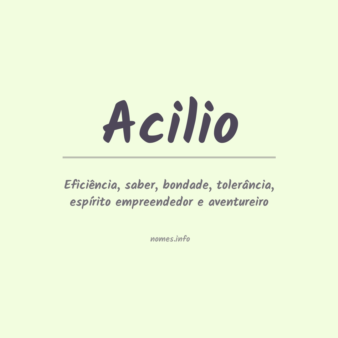 Significado do nome Acilio Significado do nome Acilio