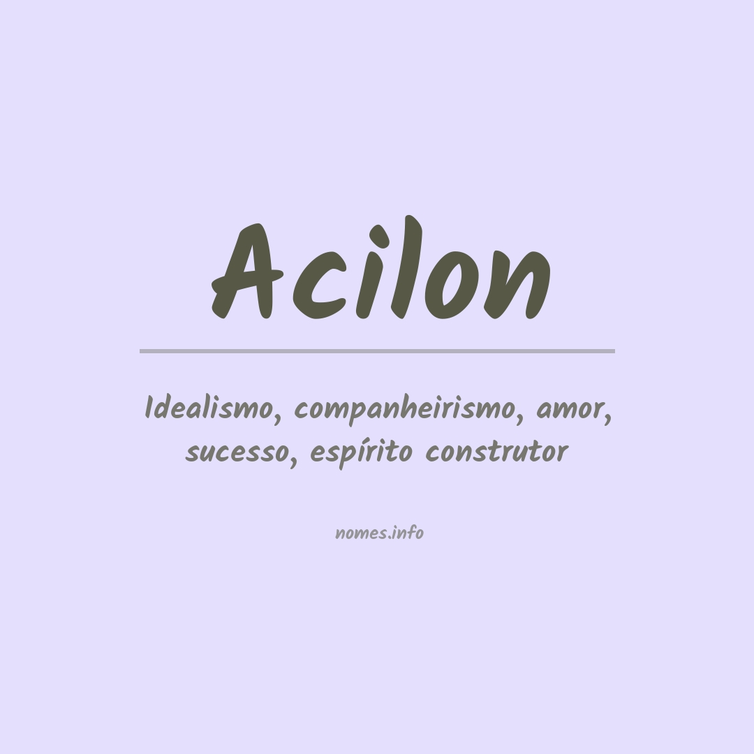 Significado do nome Acilon