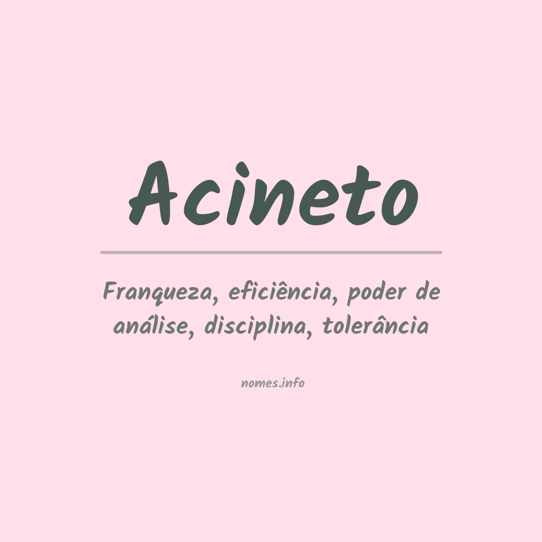 Significado do nome Acineto