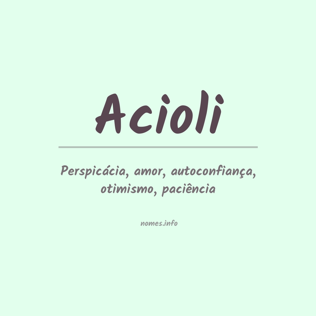 Significado do nome Acioli