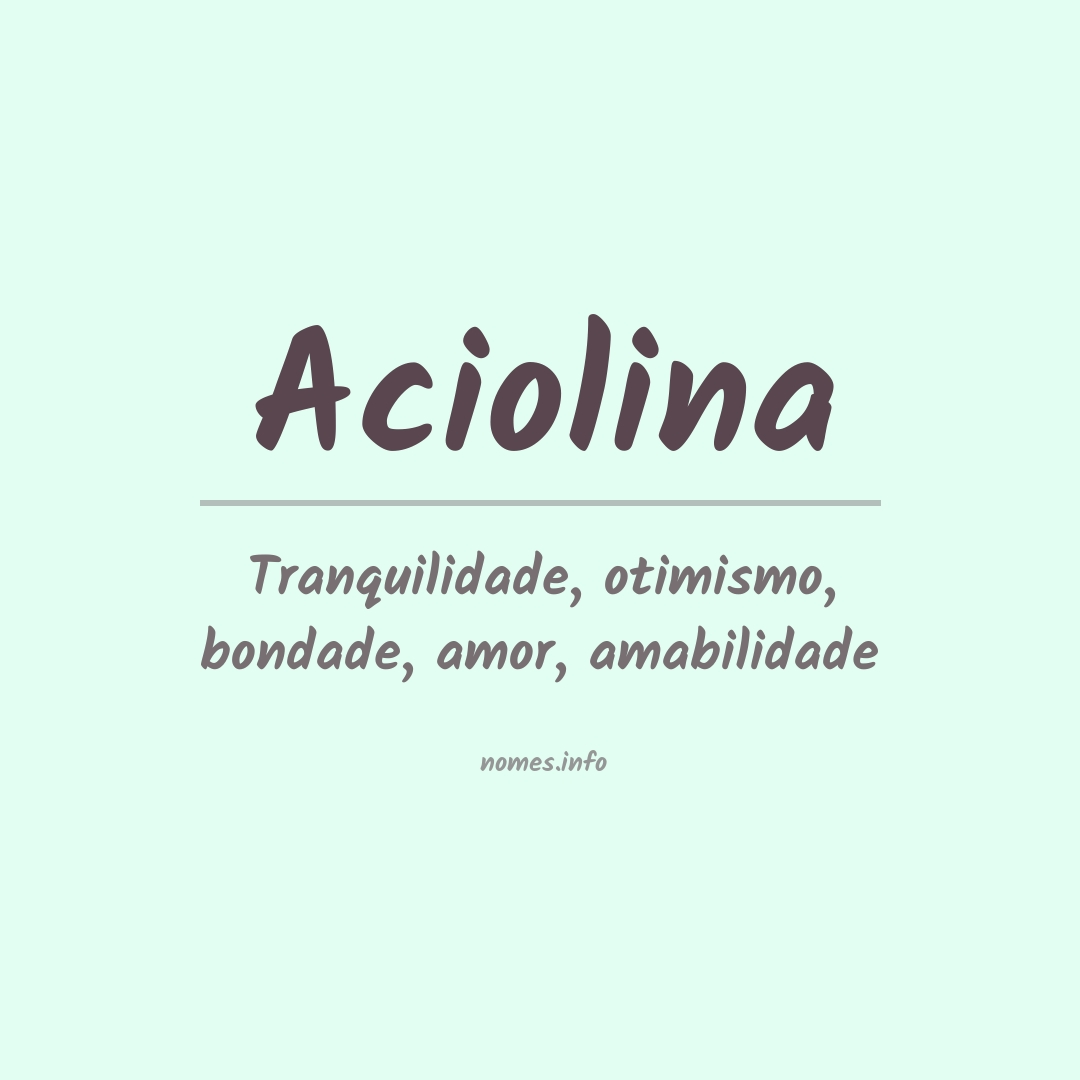 Significado do nome Aciolina
