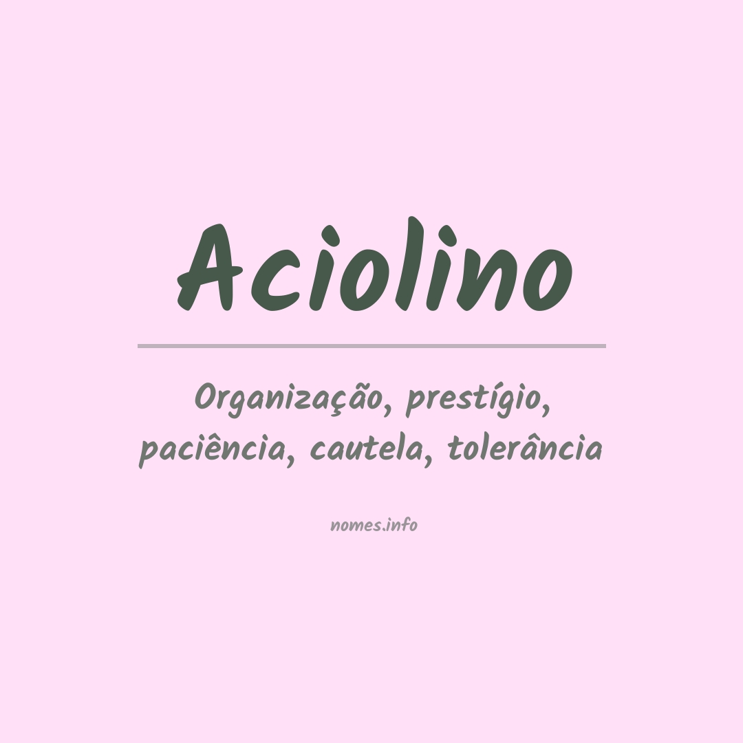 Significado do nome Aciolino