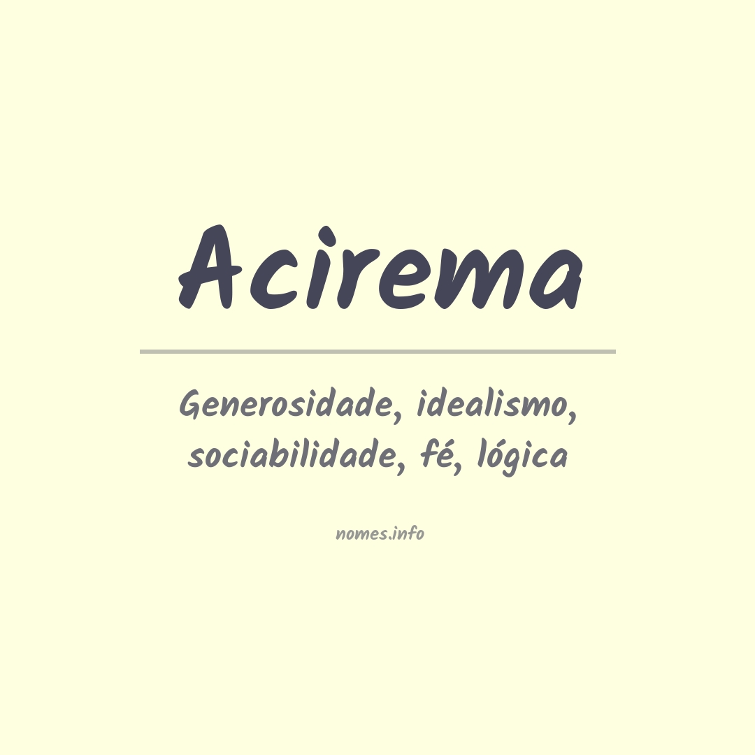 Significado do nome Acirema