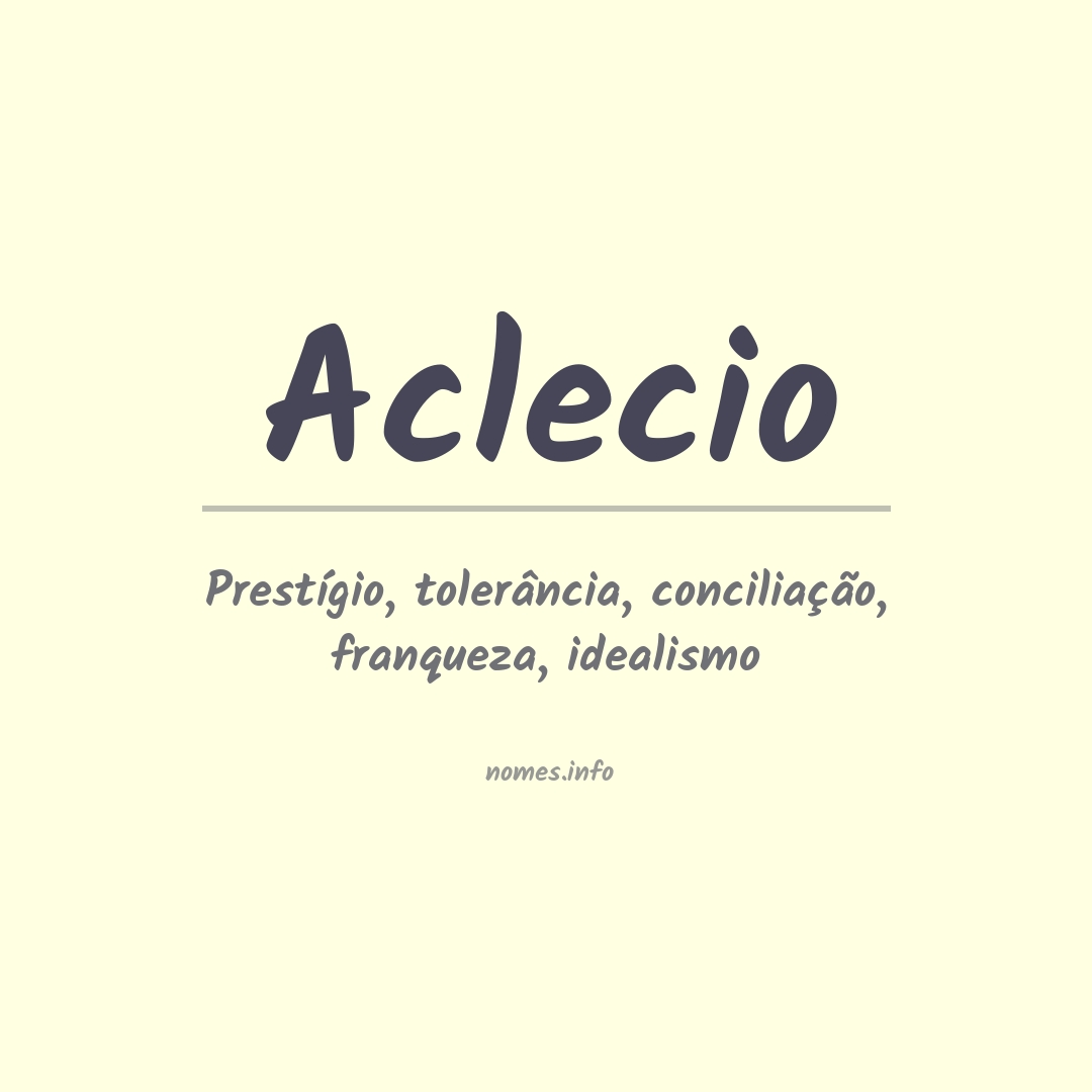 Significado do nome Aclecio