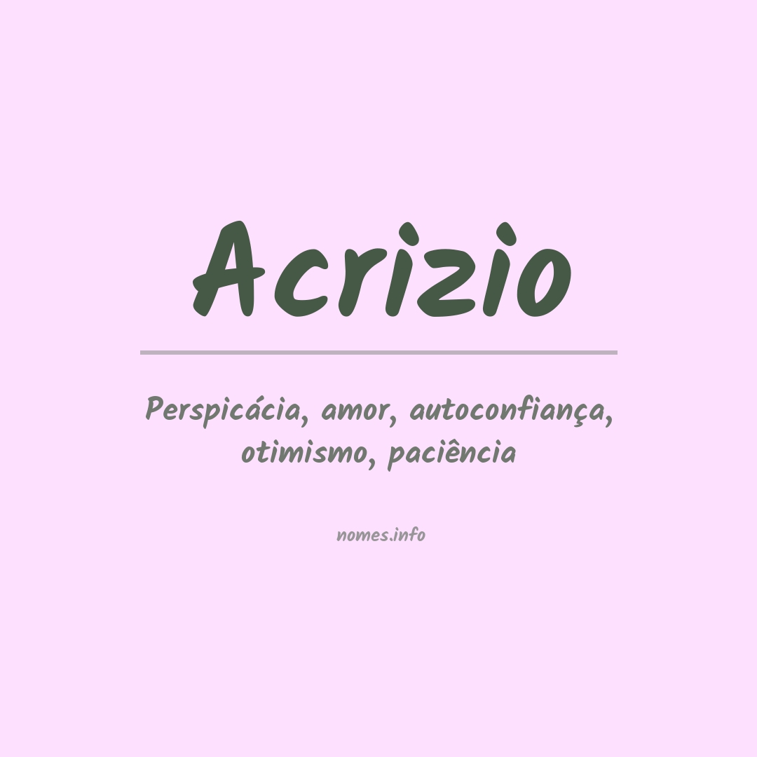 Significado do nome Acrizio