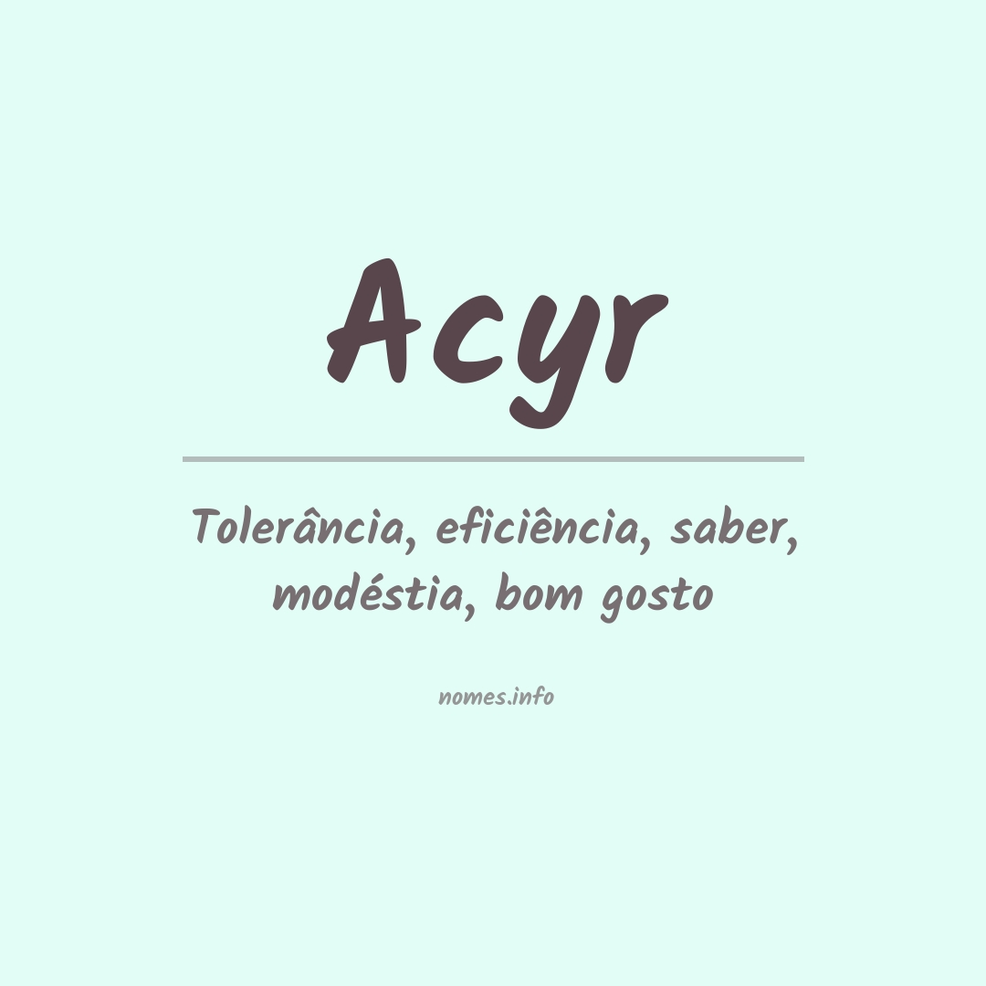 Significado do nome Acyr