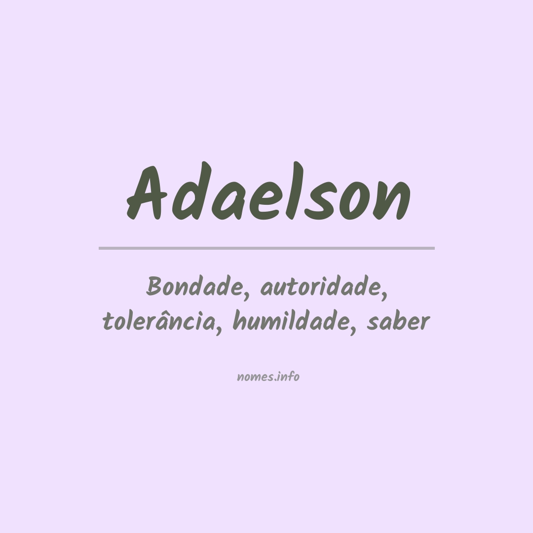 Significado do nome Adaelson