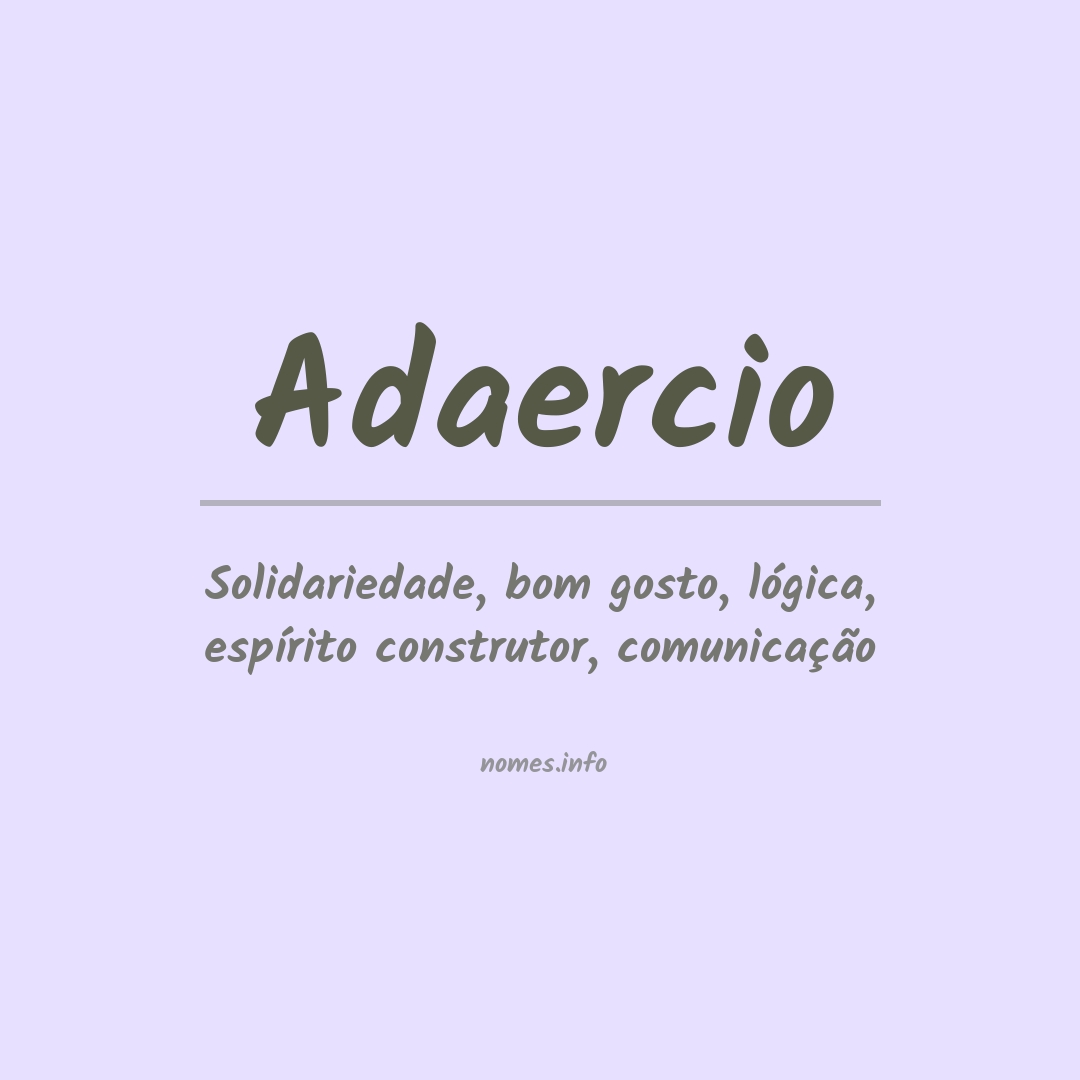 Significado do nome Adaercio