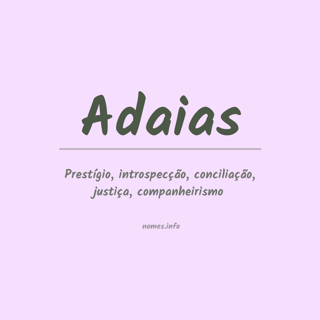 Significado do nome Adaias