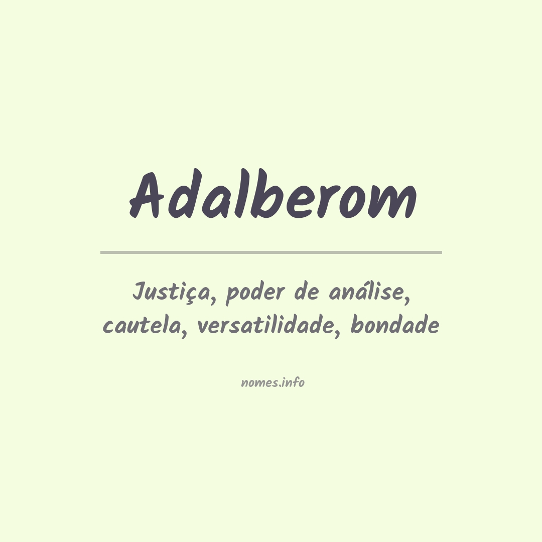 Significado do nome Adalberom