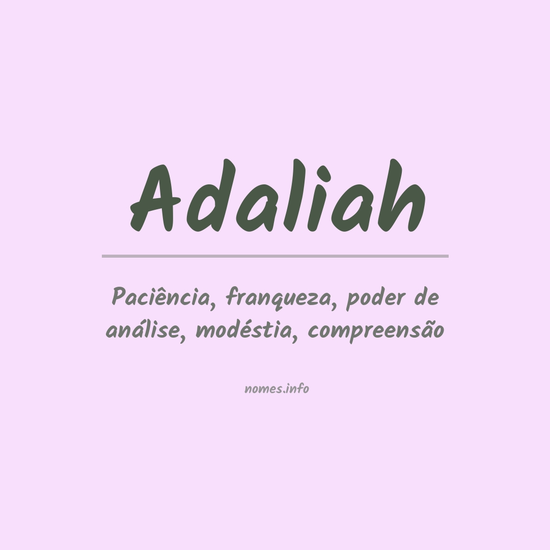 Significado do nome Adaliah