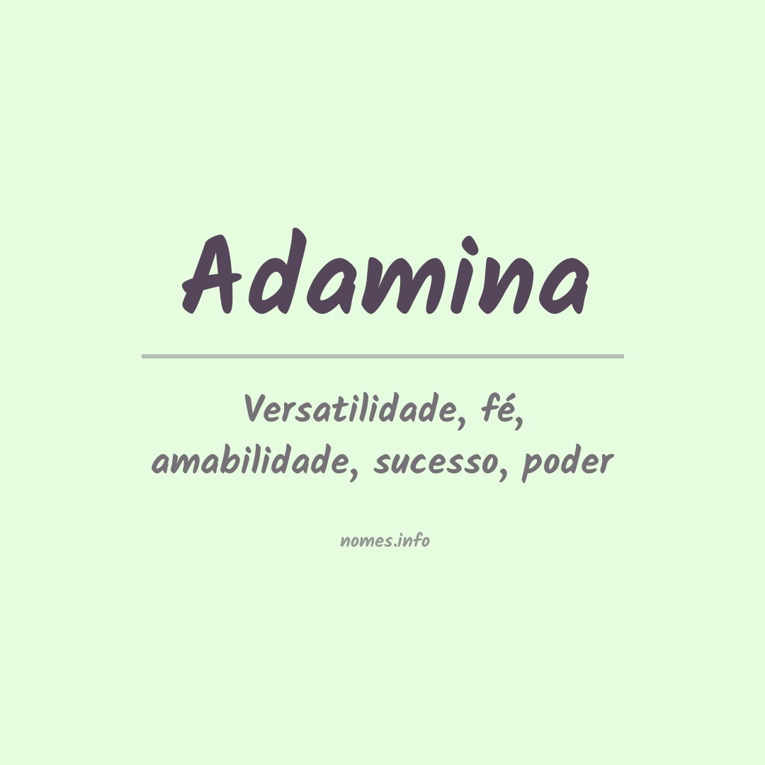 Significado do nome Adamina