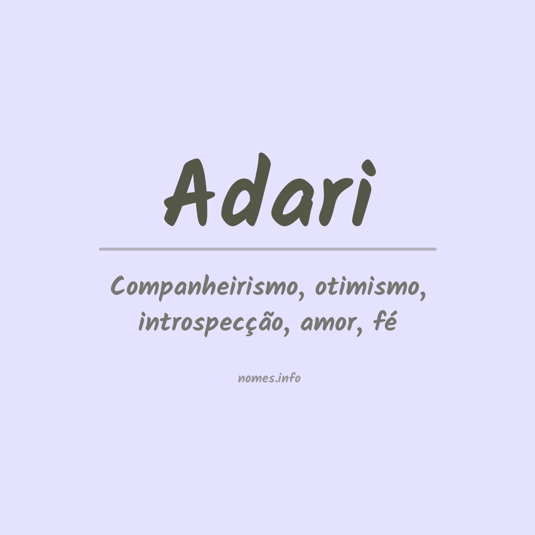 Significado do nome Adari