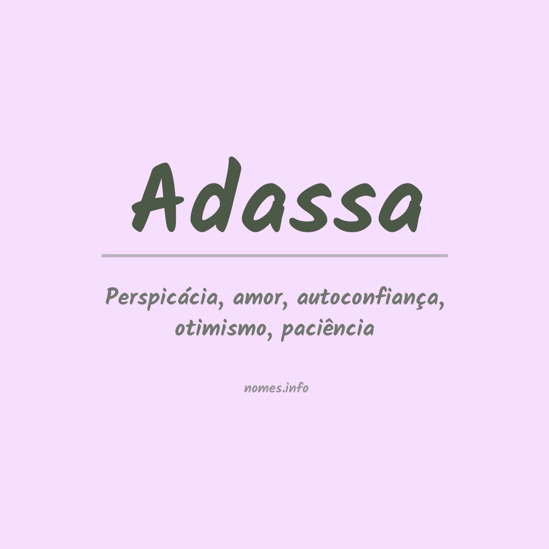 Significado do nome Adassa