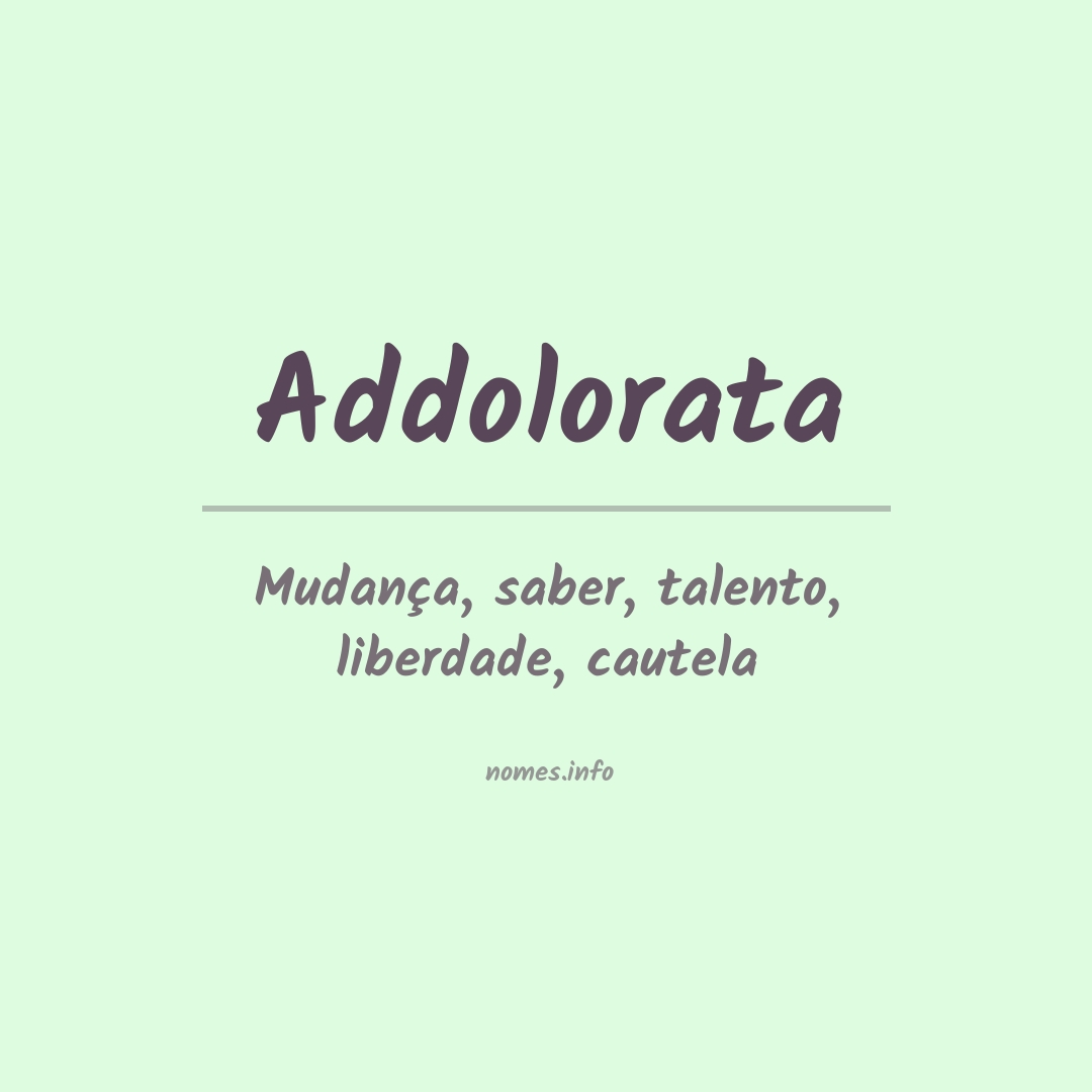 Significado do nome Addolorata