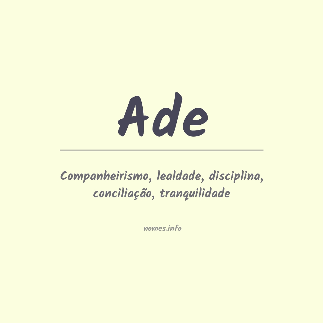 Significado do nome Ade