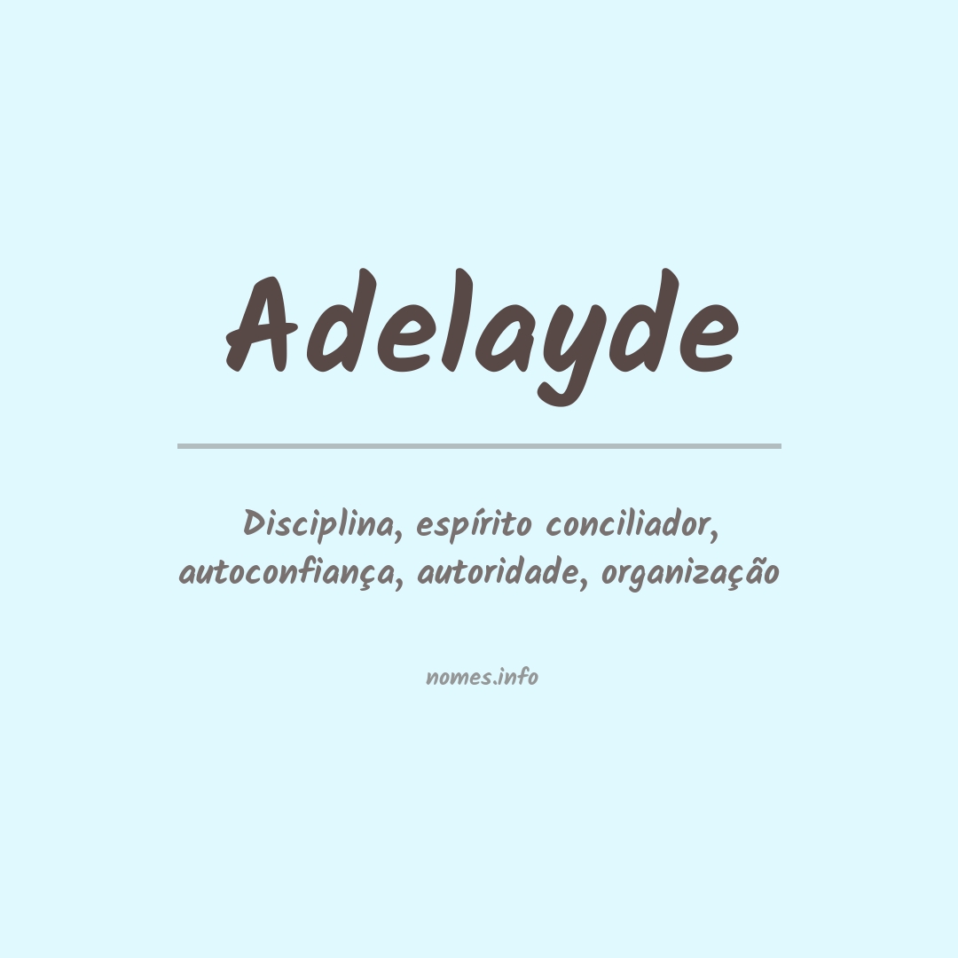 Significado do nome Adelayde