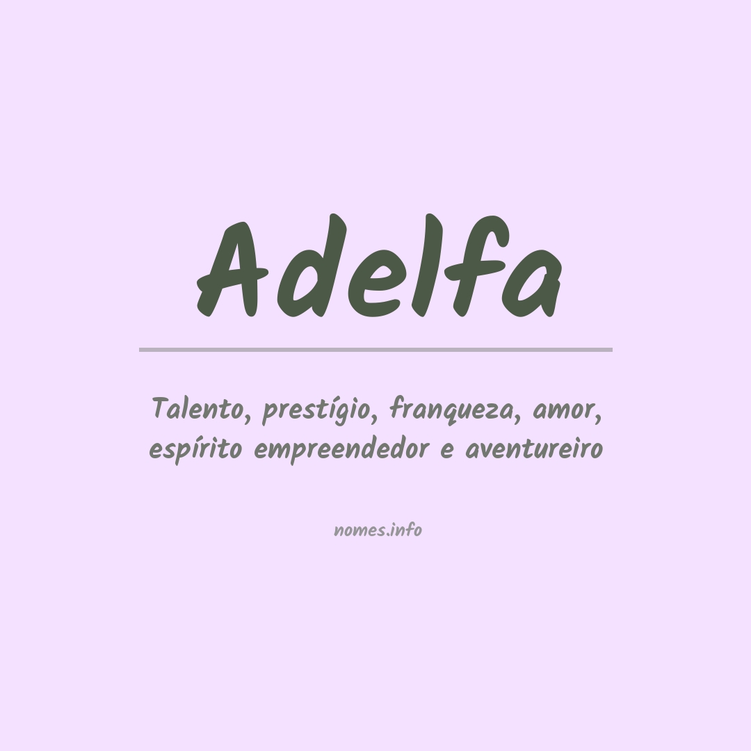 Significado do nome Adelfa