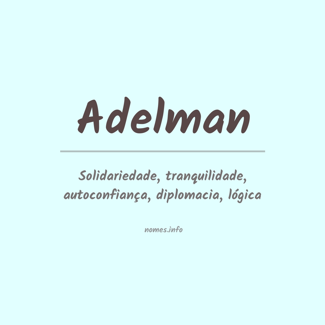 Significado do nome Adelman