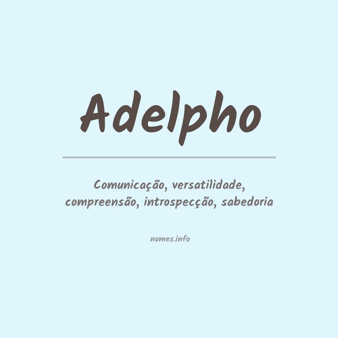 Significado do nome Adelpho