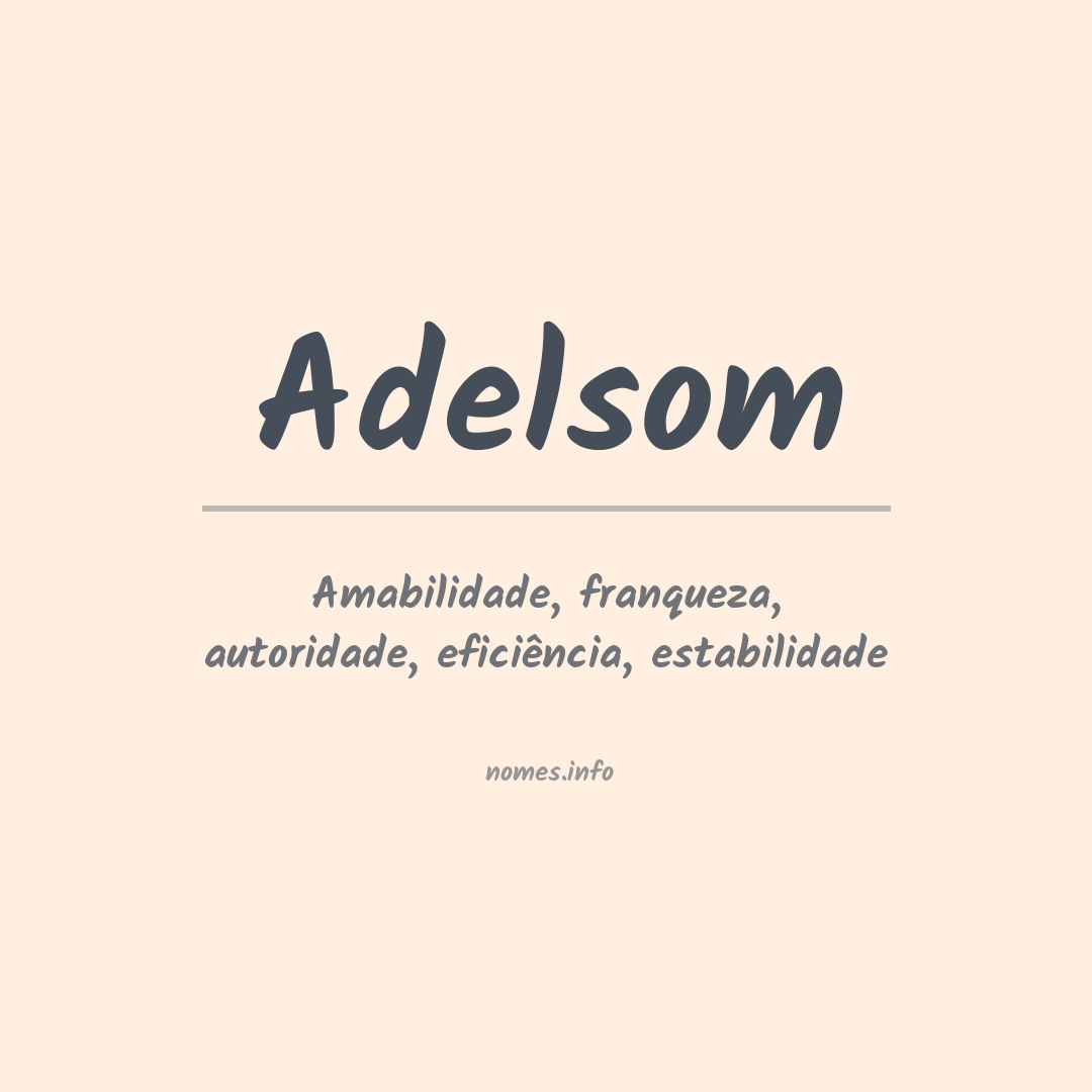 Significado do nome Adelsom