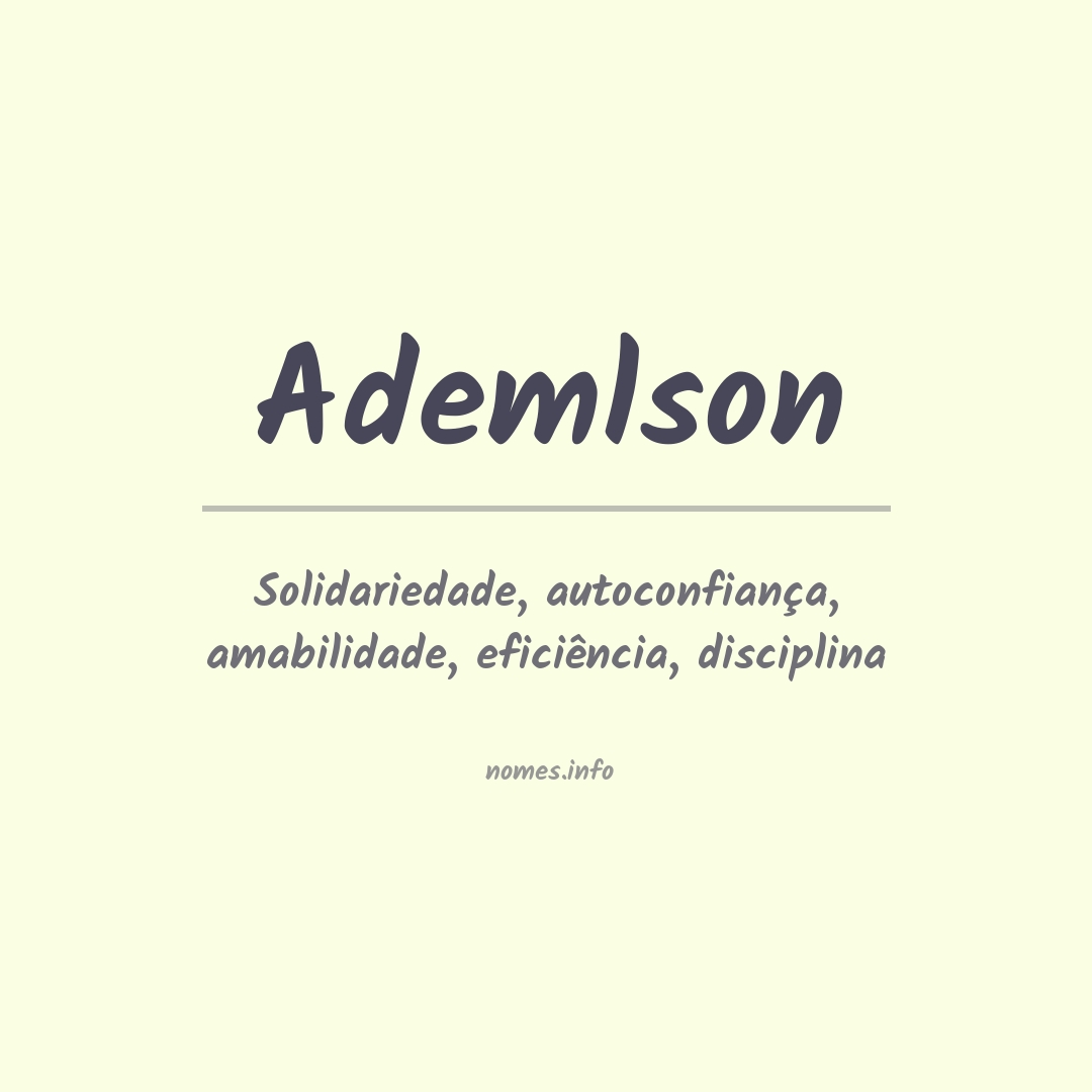 Significado do nome Ademlson