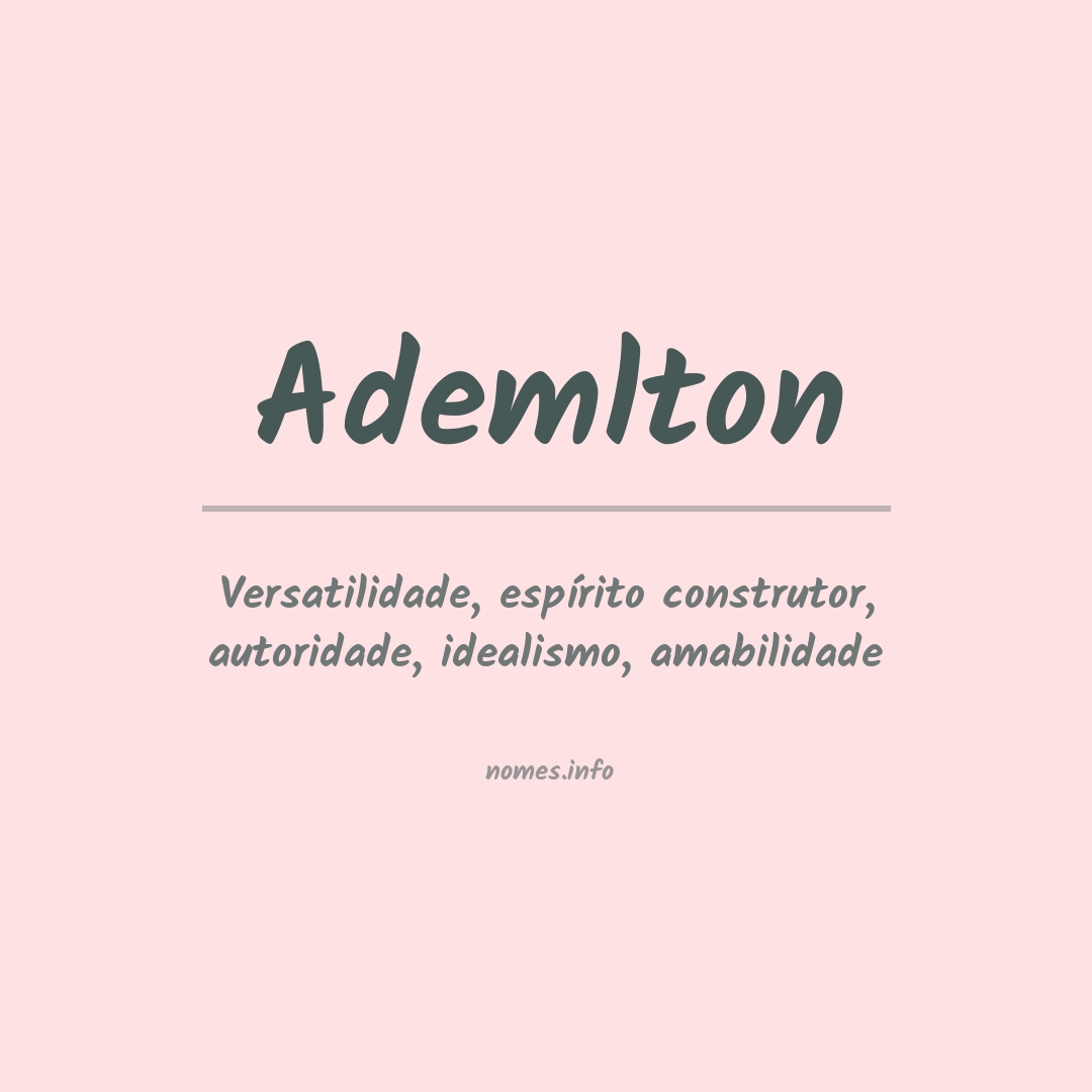 Significado do nome Ademlton
