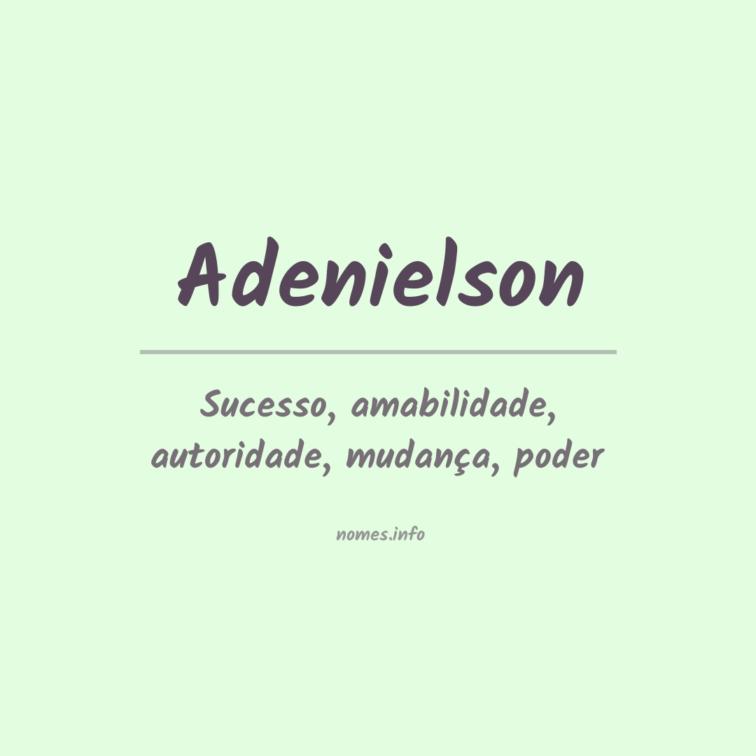 Significado do nome Adenielson