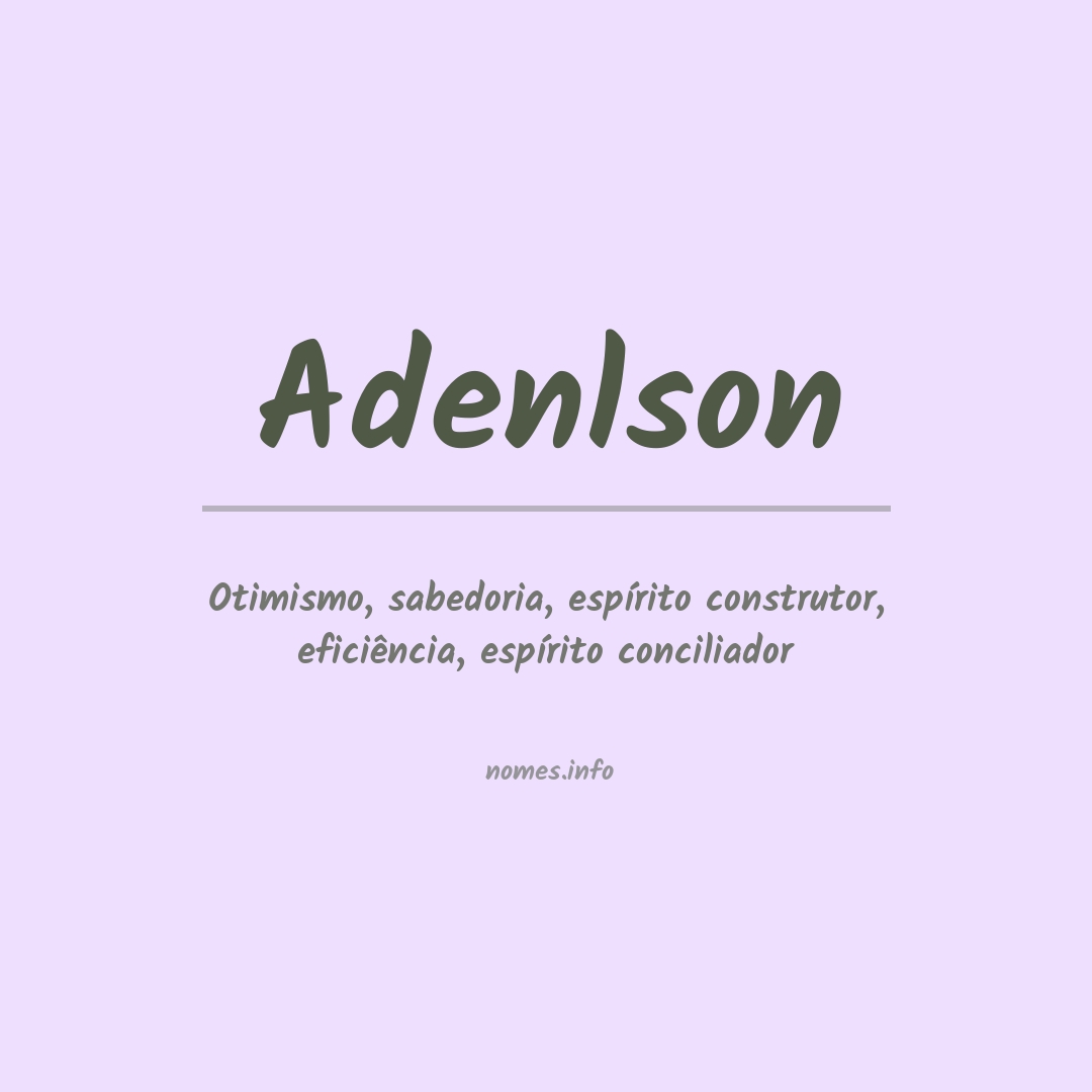 Significado do nome Adenlson