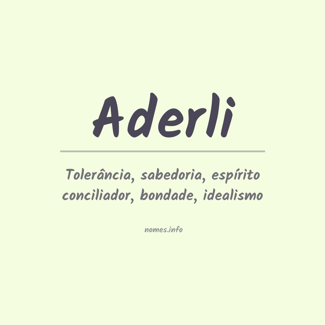 Significado do nome Aderli