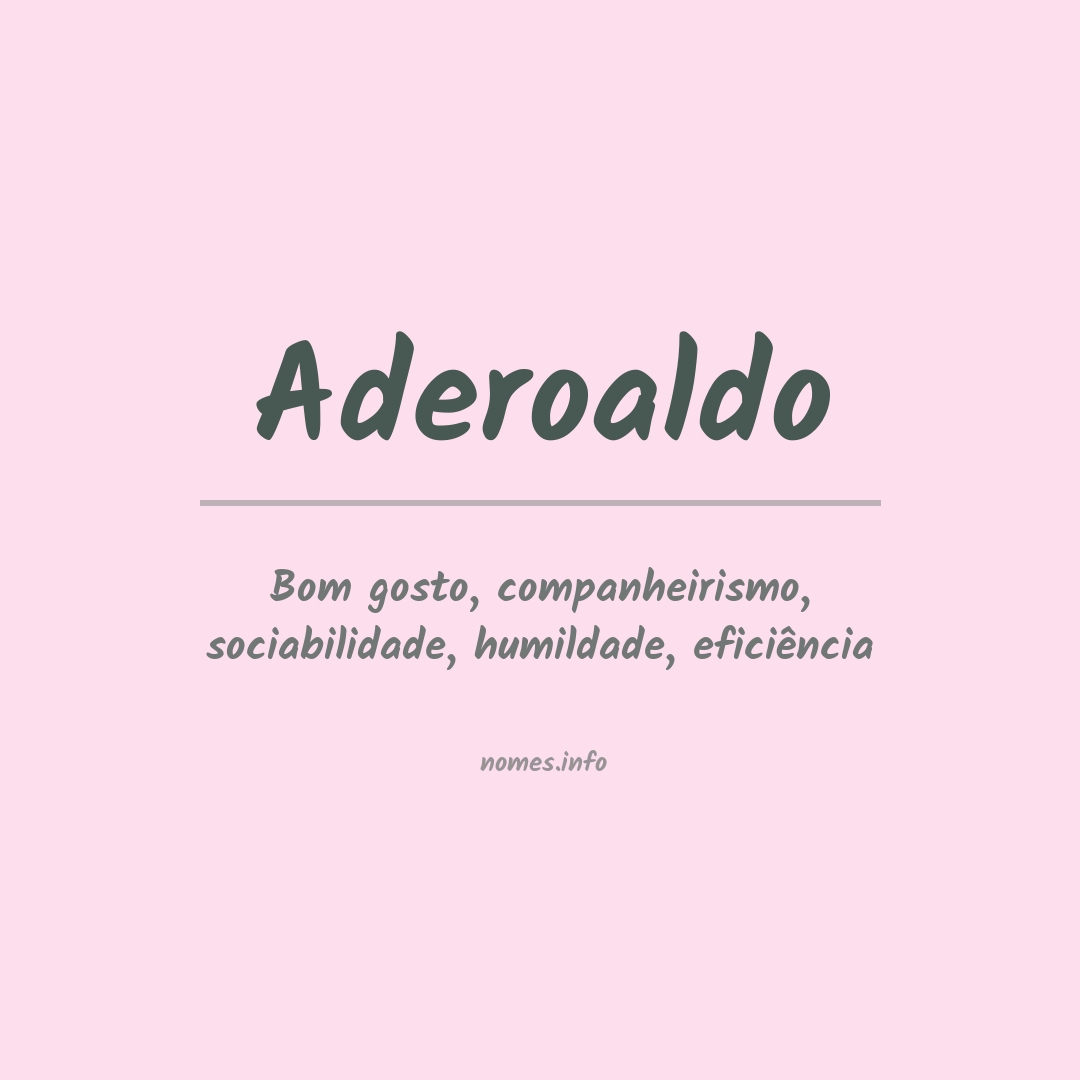 Significado do nome Aderoaldo