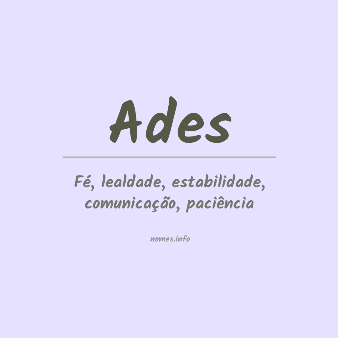 Significado do nome Ades