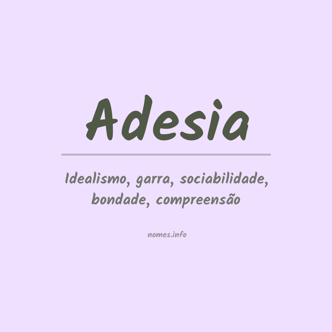 Significado do nome Adesia