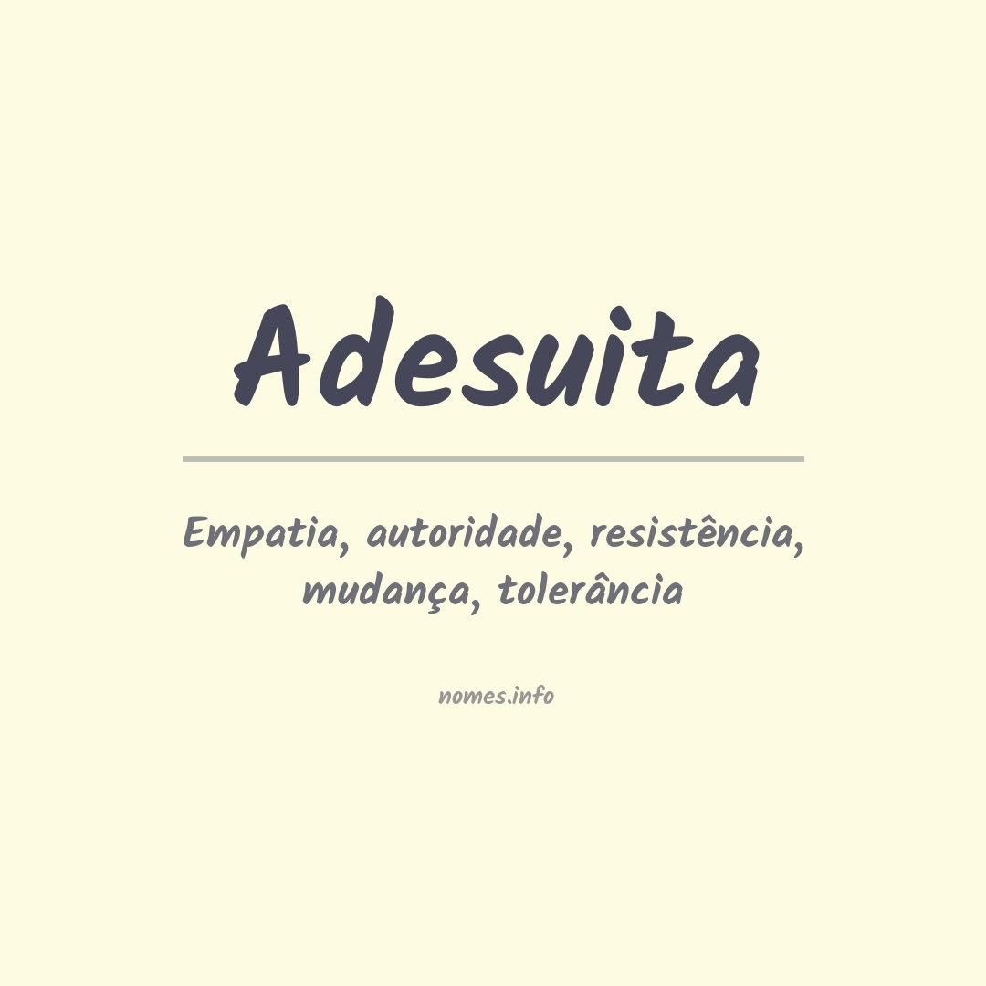 Significado do nome Adesuita