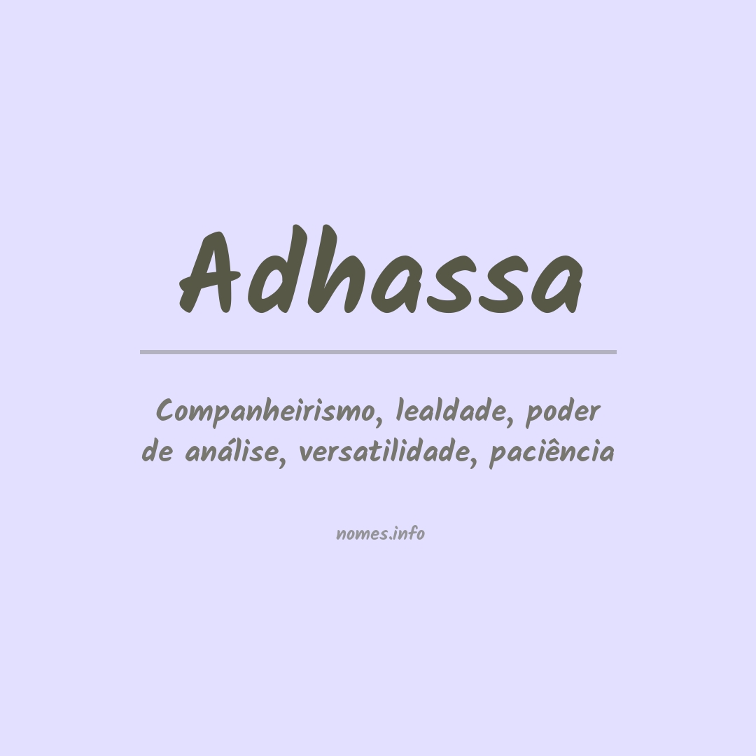 Significado do nome Adhassa
