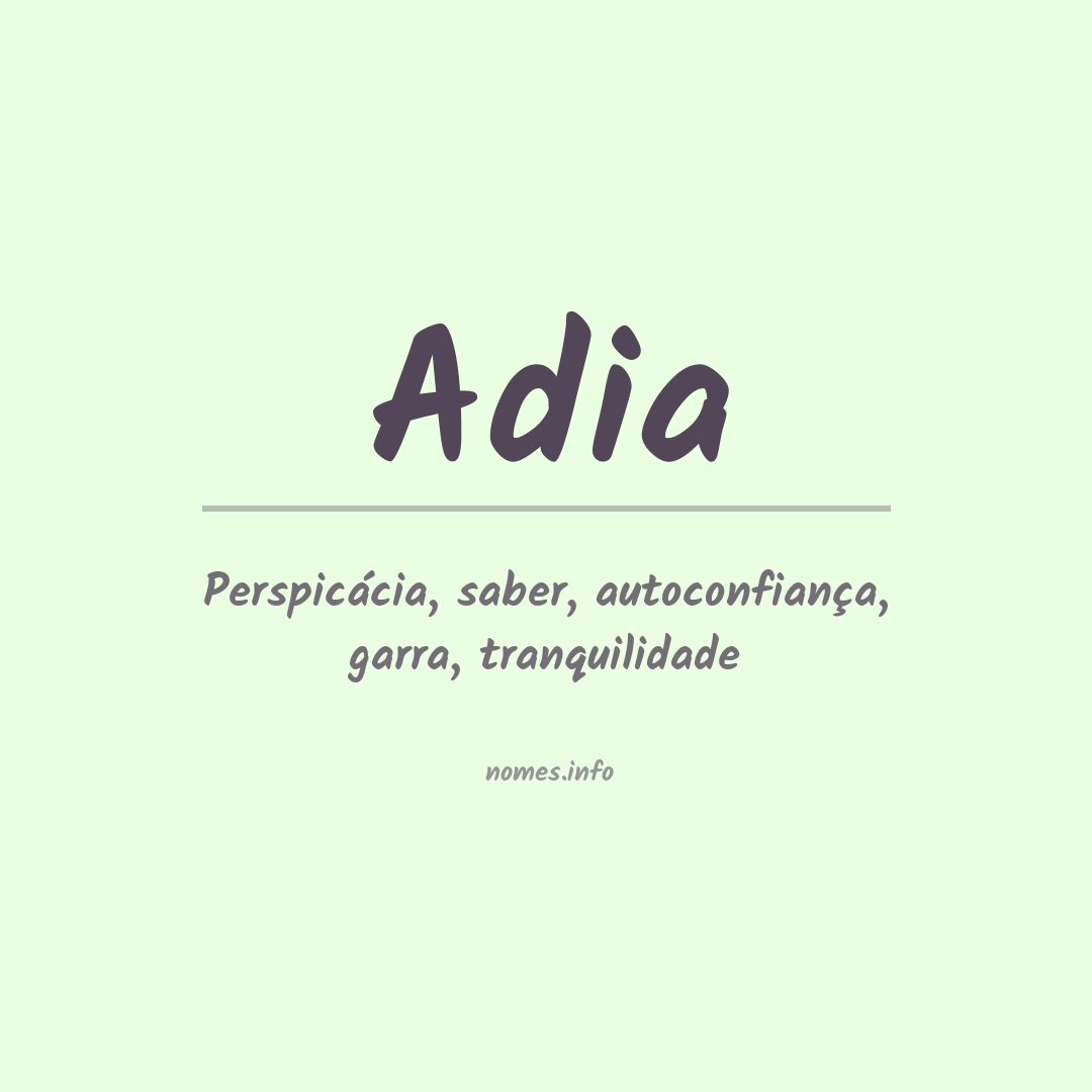 Significado do nome Adia