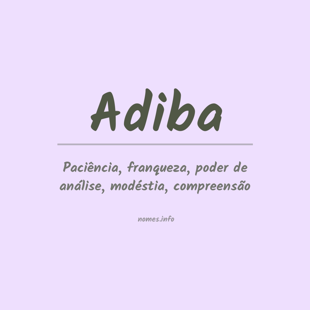 Significado do nome Adiba
