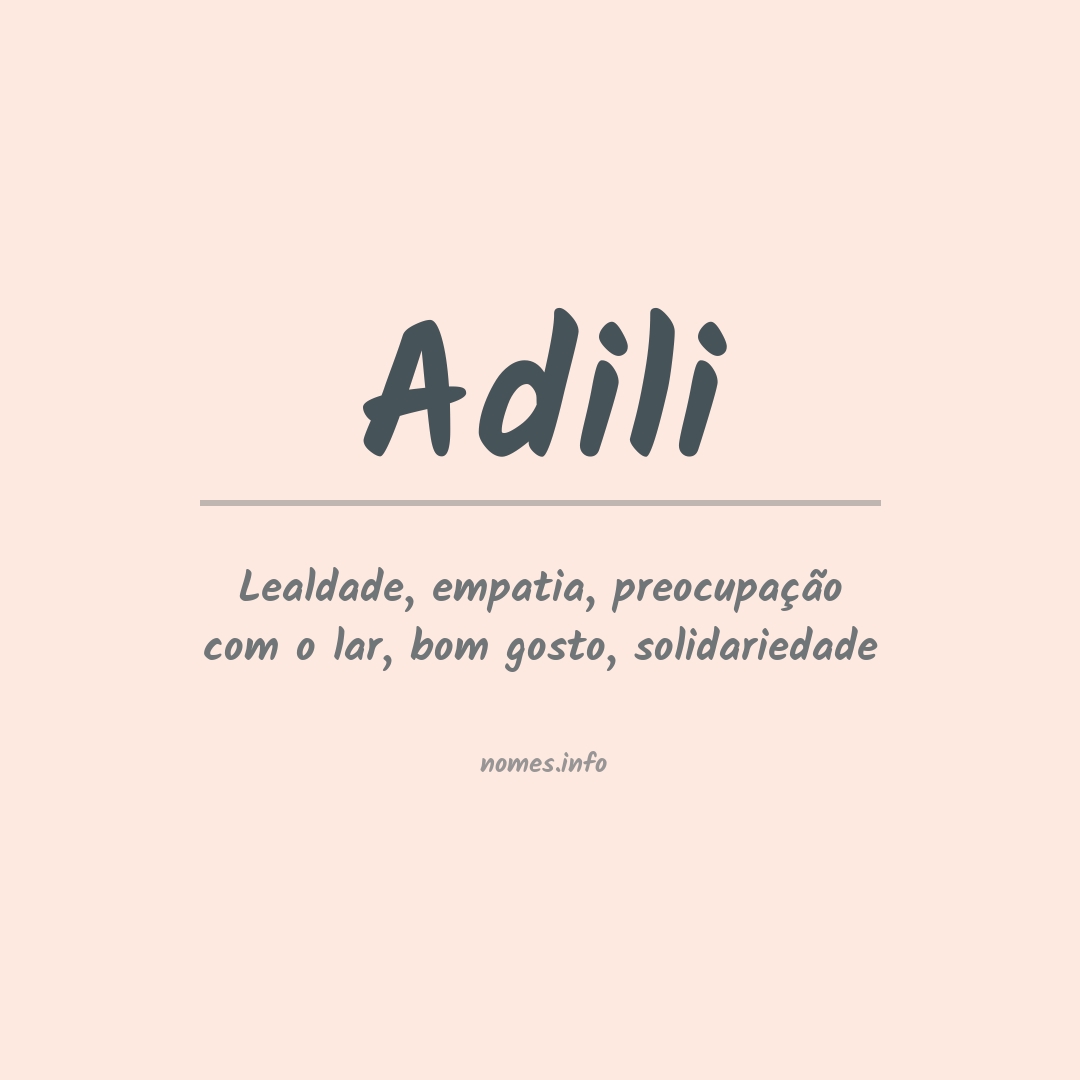 Significado do nome Adili