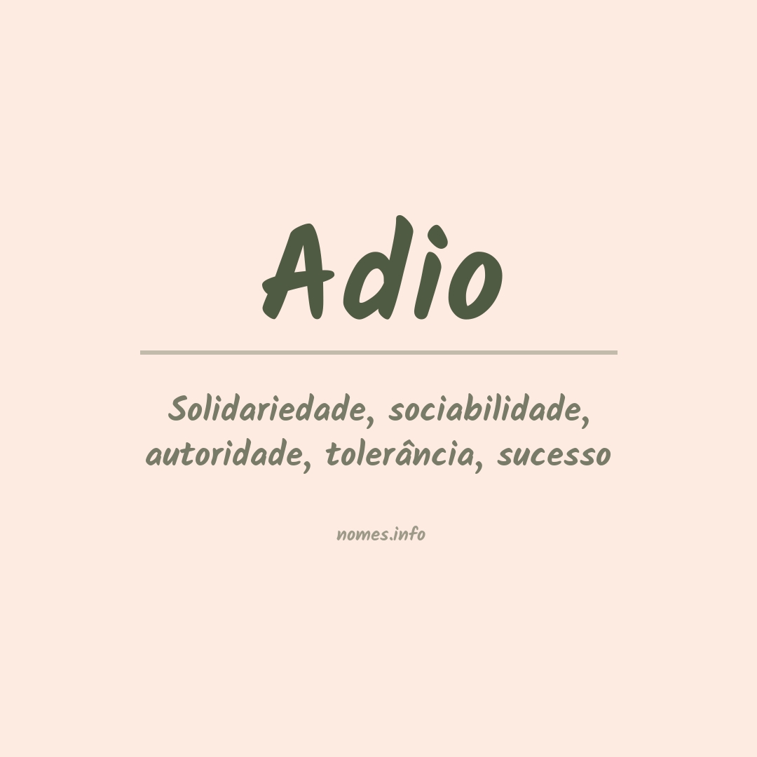 Significado do nome Adio