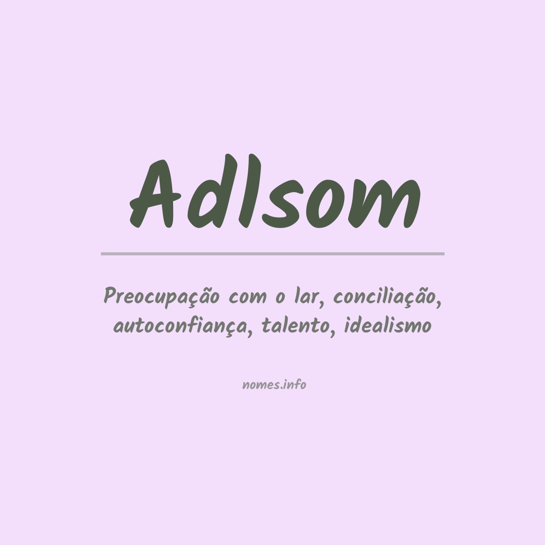 Significado do nome Adlsom