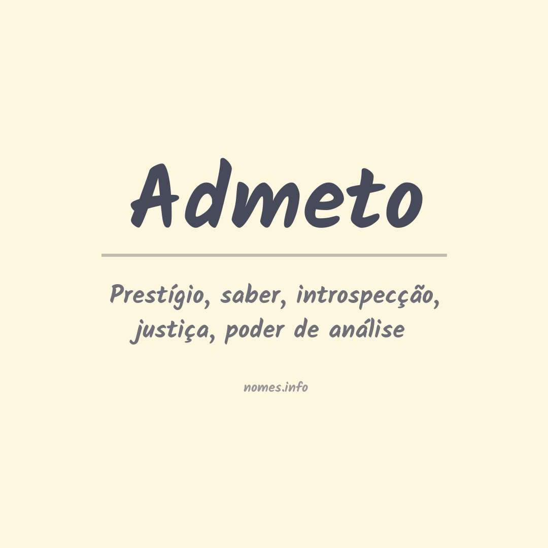 Significado do nome Admeto