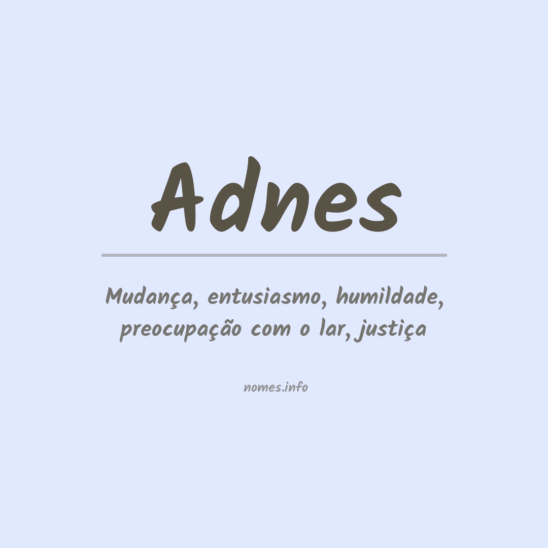 Significado do nome Adnes