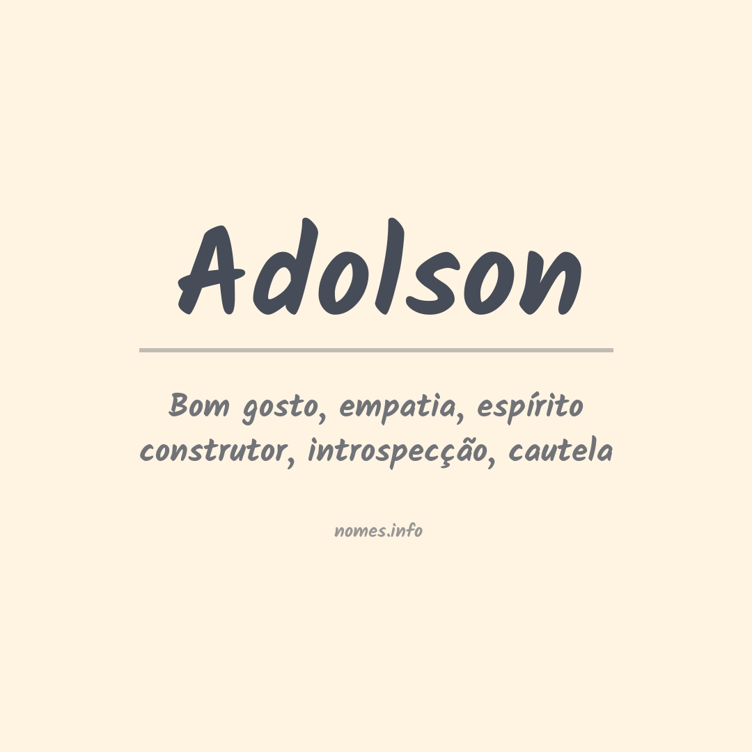 Significado do nome Adolson