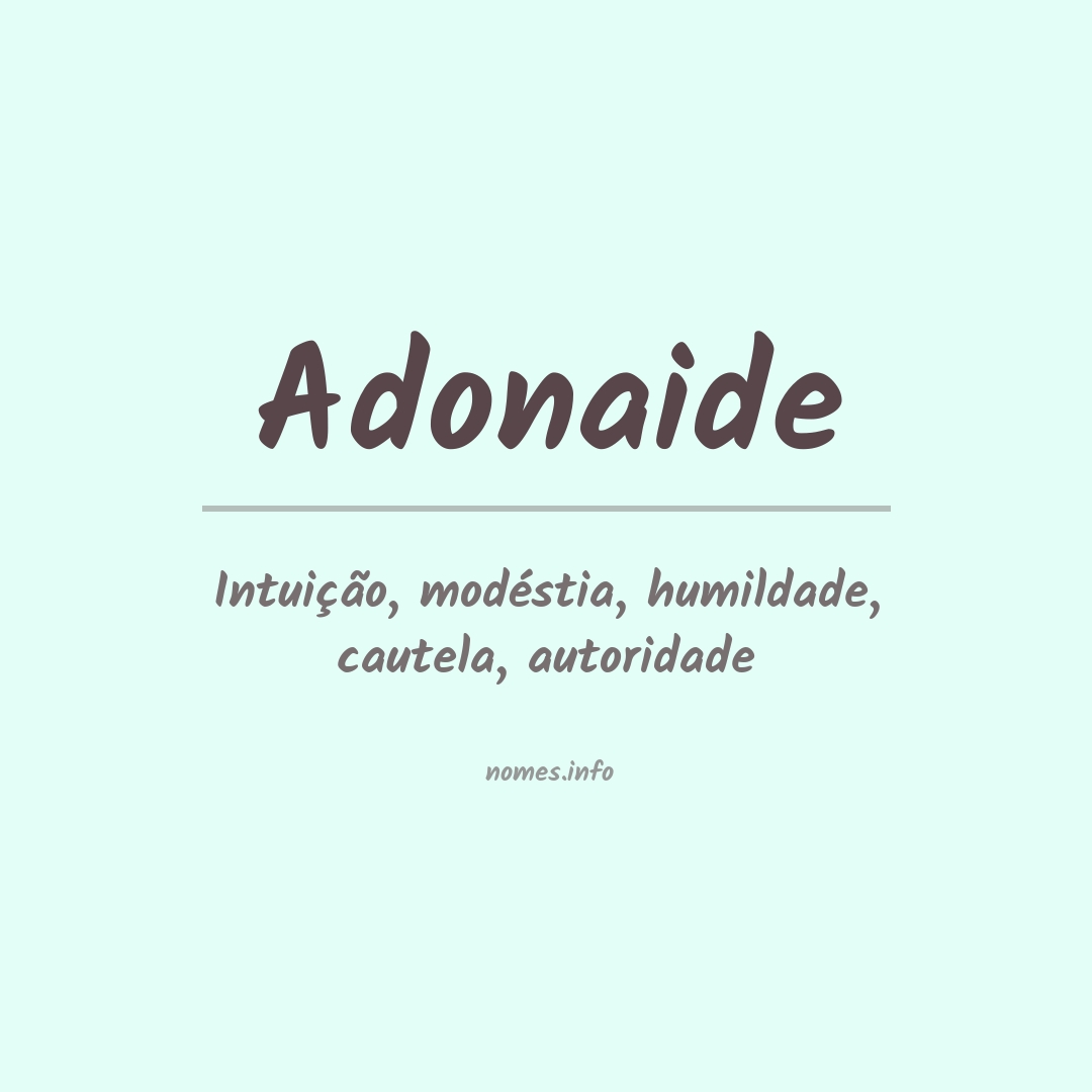 Significado do nome Adonaide