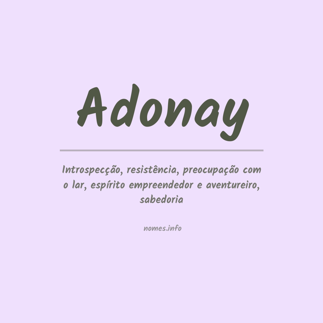 Significado do nome Adonay