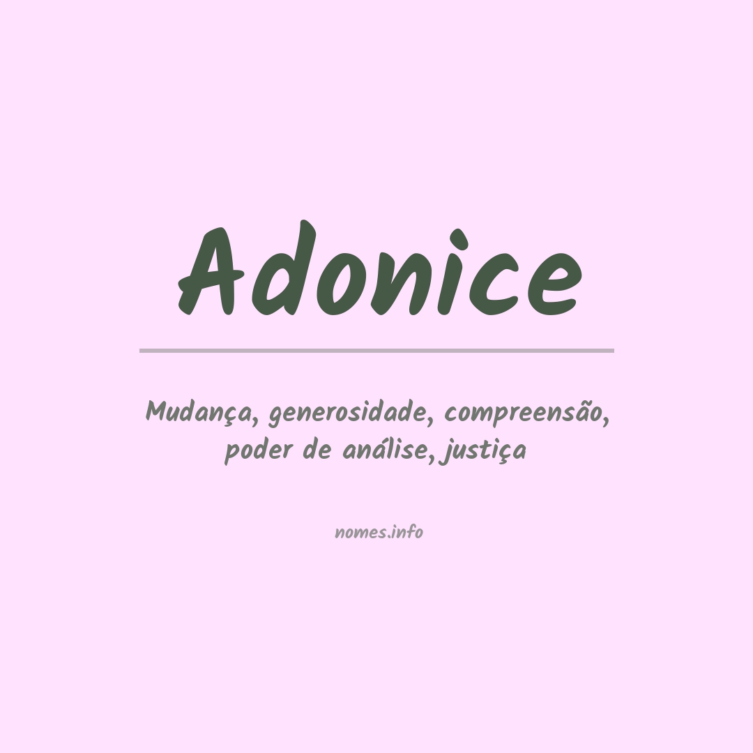Significado do nome Adonice