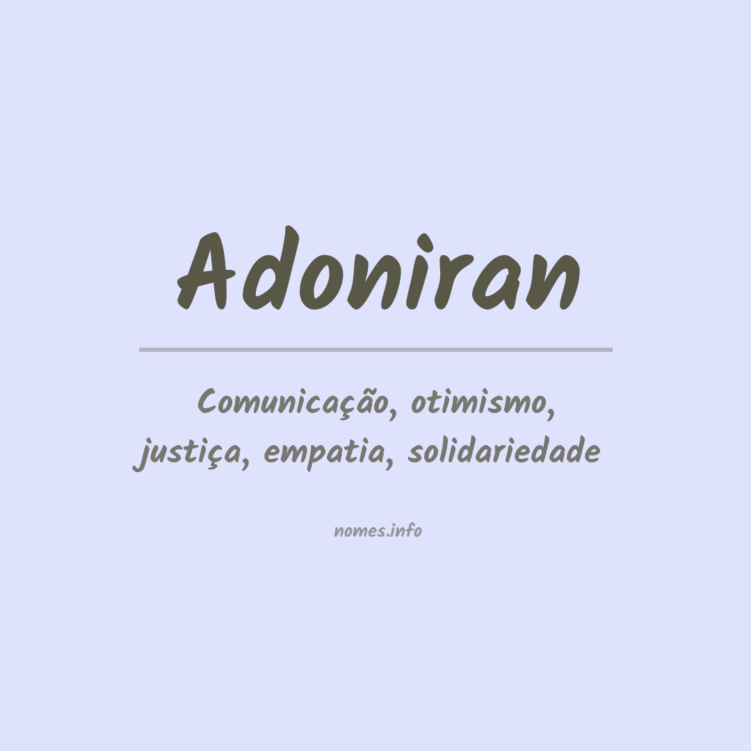 Significado do nome Adoniran